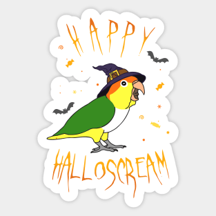 Happy Halloscream White Bellied Caique Sticker